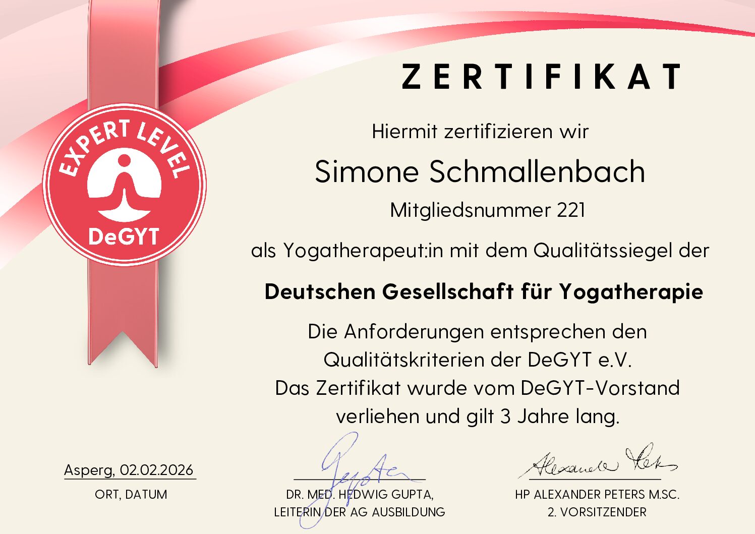 DeGYT Zertifikat